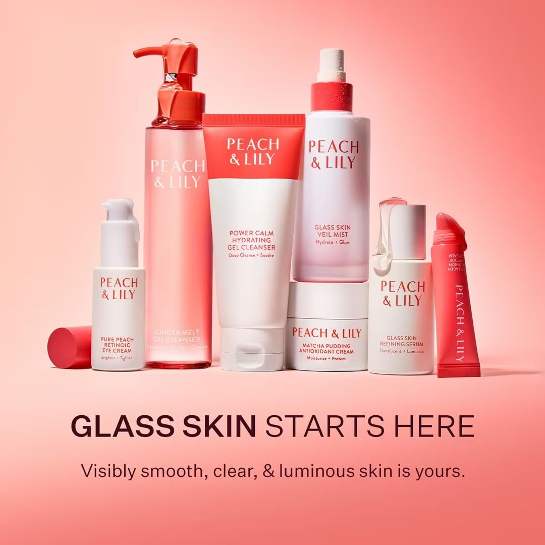 Peach & Lily product texture on skin, imparts instant dewy, glass-like finish