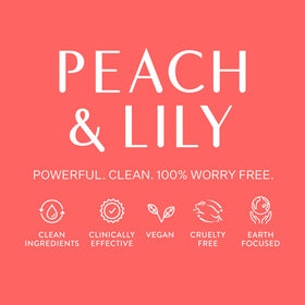 Peach & Lily on a vanity styling shot suggesting daily routine and self care ritual