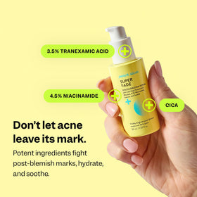 Peach Slices serum being applied to cheek demonstrating even coverage benefit