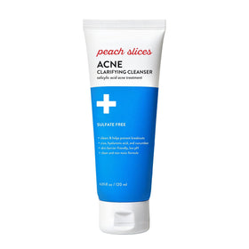 Peach Slices front packaging showing cleanser and branding for clear-skin confidence