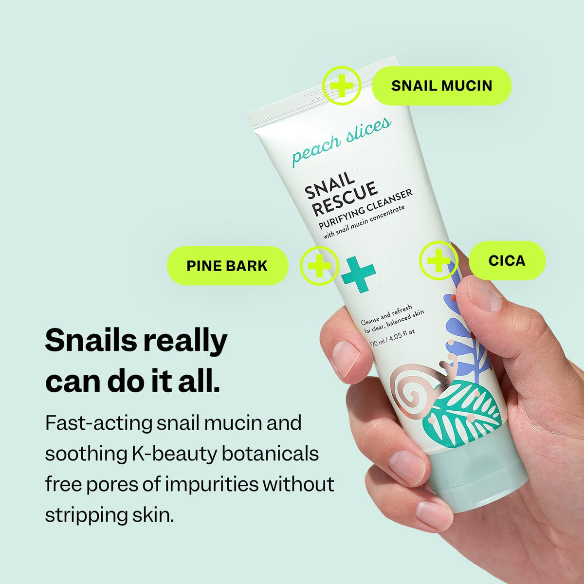 Peach Slices close-up of snail mucin gel highlighting hydration