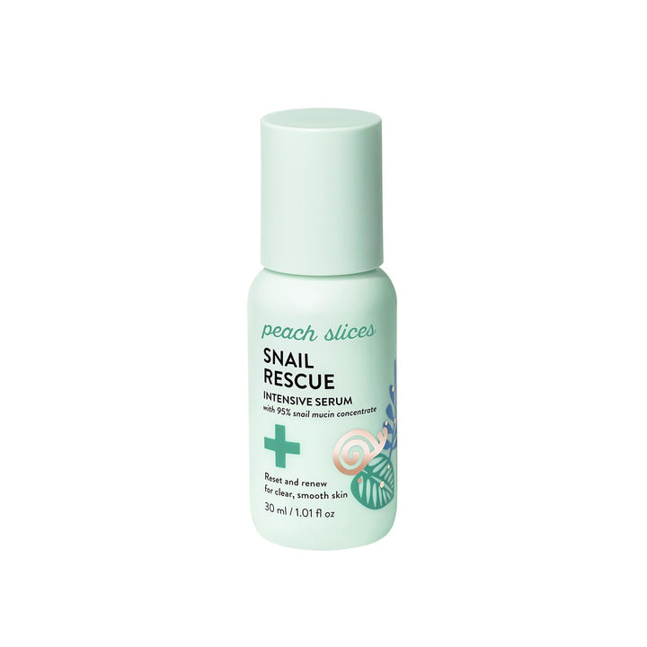 Peach Slices front packaging showing serum bottle and branding benefit hydration