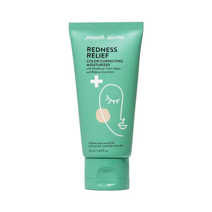 Peach Slices front packaging showing tube and calming tint benefit