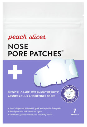 Peach Slices front packaging showing 7-count patch benefits