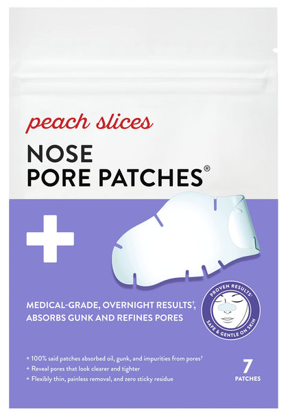 Peach Slices front packaging showing 7-count patch benefits