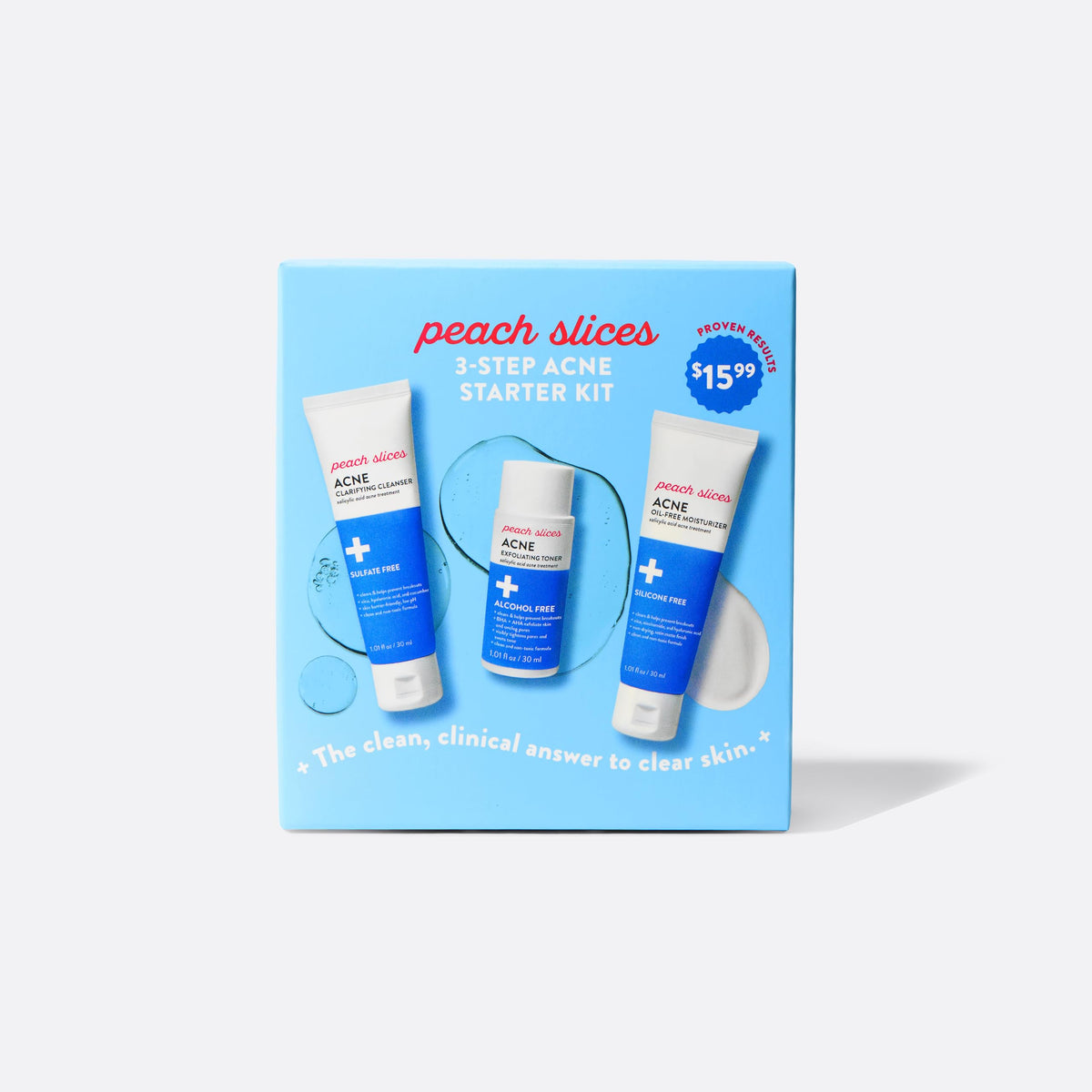 Peach Slices oil-free moisturizer on bathroom shelf shows lightweight hydration benefit