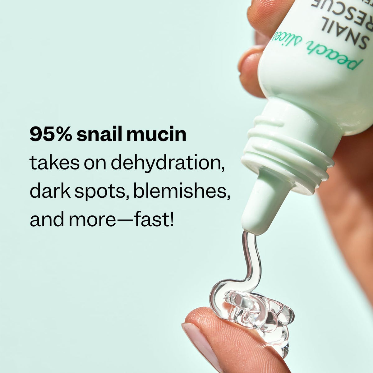 Peach Slices recyclable squeeze bottle dispensing precise serum for controlled use