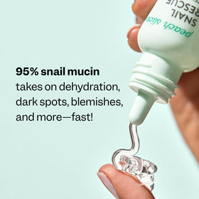 Peach Slices recyclable squeeze bottle dispensing precise serum for controlled use