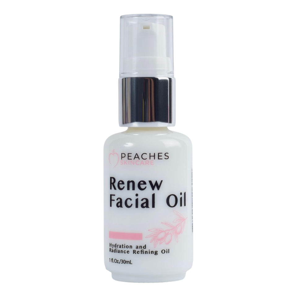 Peaches Skin Care front bottle showing 1 oz product and clean design, boosting routine convenience