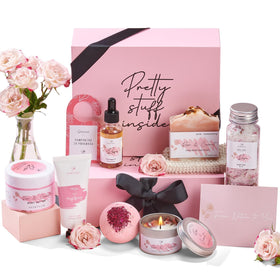 peacoeye front packaging showing full spa gift box and ribbon for easy gifting