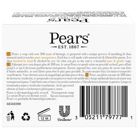 Pears clear glycerin bar close-up highlighting smooth texture and natural oils