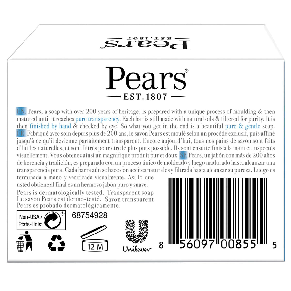Close-up of Pears mint bar transparency highlighting smooth texture and moisture
