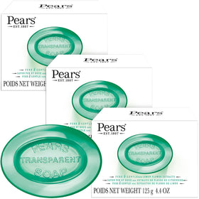 Pears transparent green bar front packaging showing clean design and brand clarity