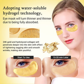 PEAUAMIE patch applied under eye demonstrating instant cooling