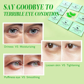 PEAUAMIE before and after showing reduced puffiness and brighter eyes