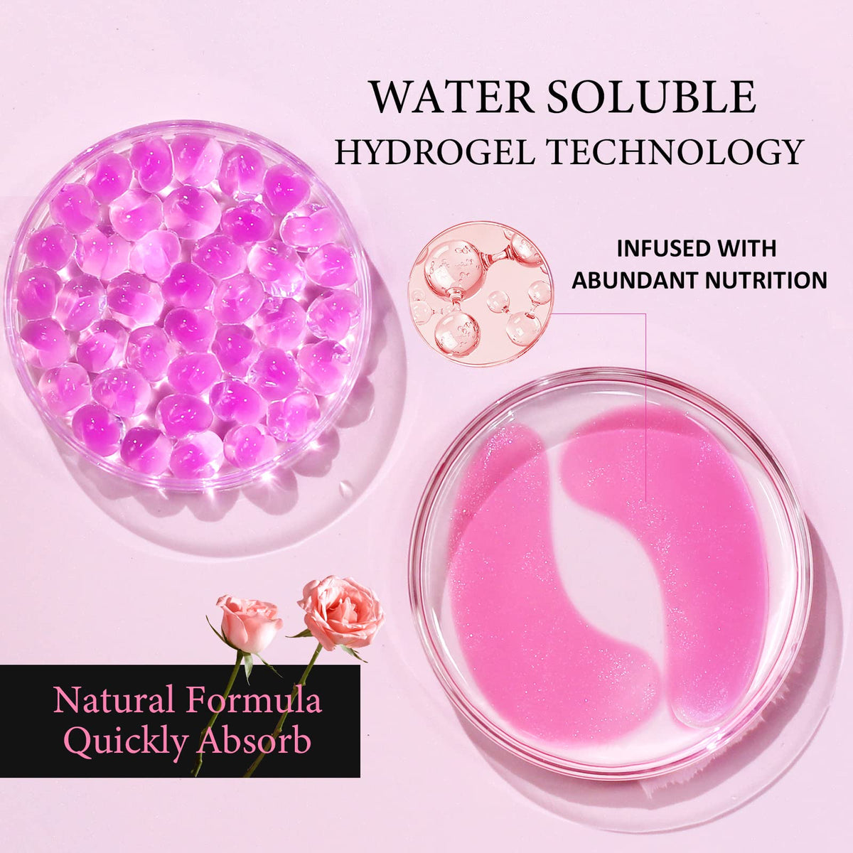 PEAUAMIE close-up hydrogel texture highlighting moisture delivery and comfort