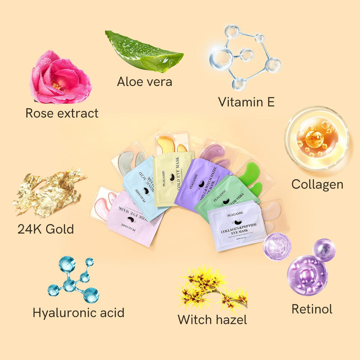 peauamie visible formula labels with ingredient cues supporting targeted results