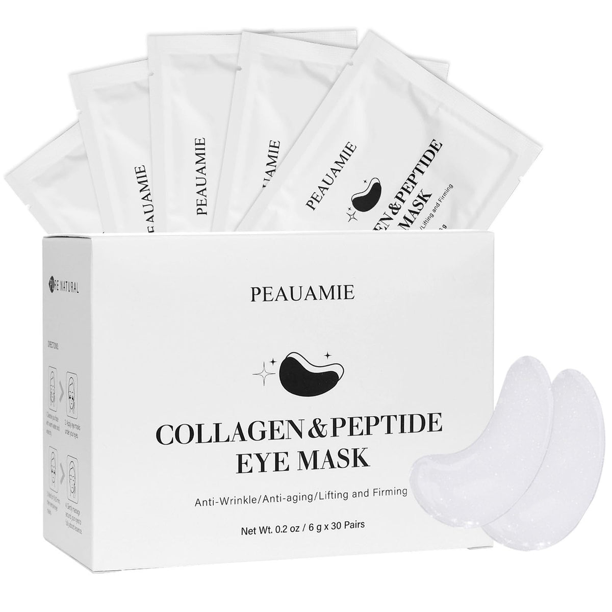 PEAUAMIE front packaging showing 30 pairs and quick benefit
