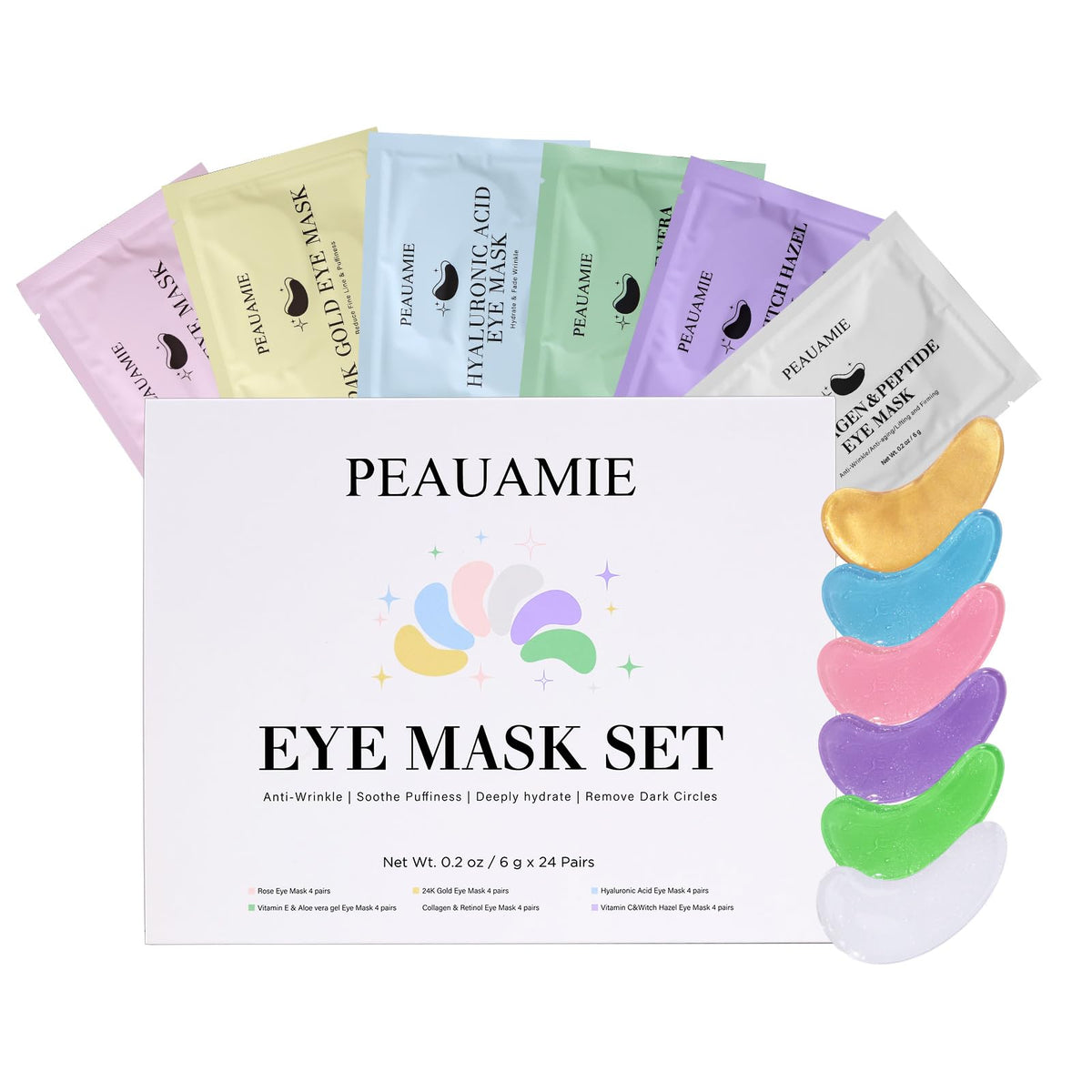 peauamie front packaging showing the 24 pairs and variety kit for convenience