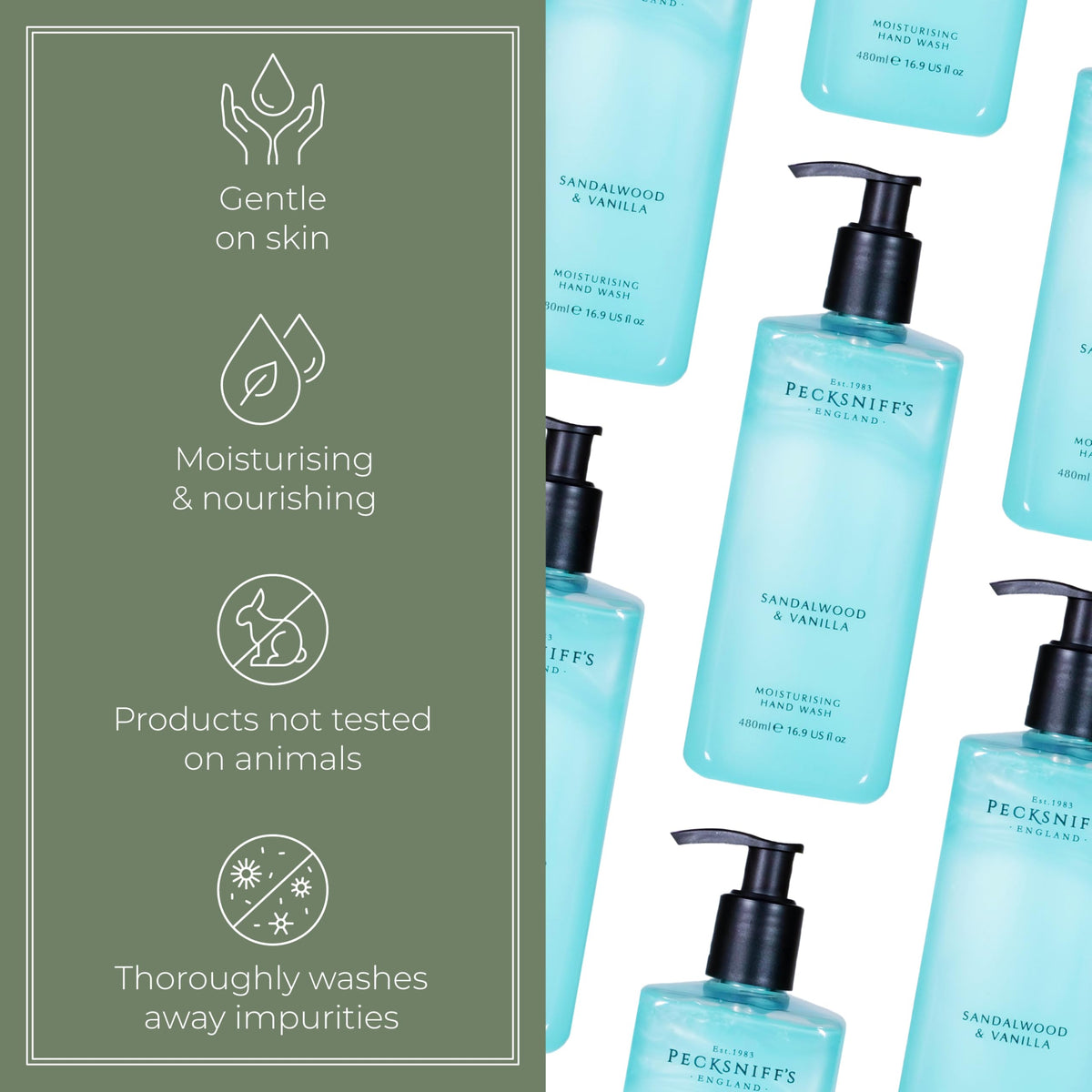 Pecksniff's creamy foam texture demonstrating gentle, hydrating lather