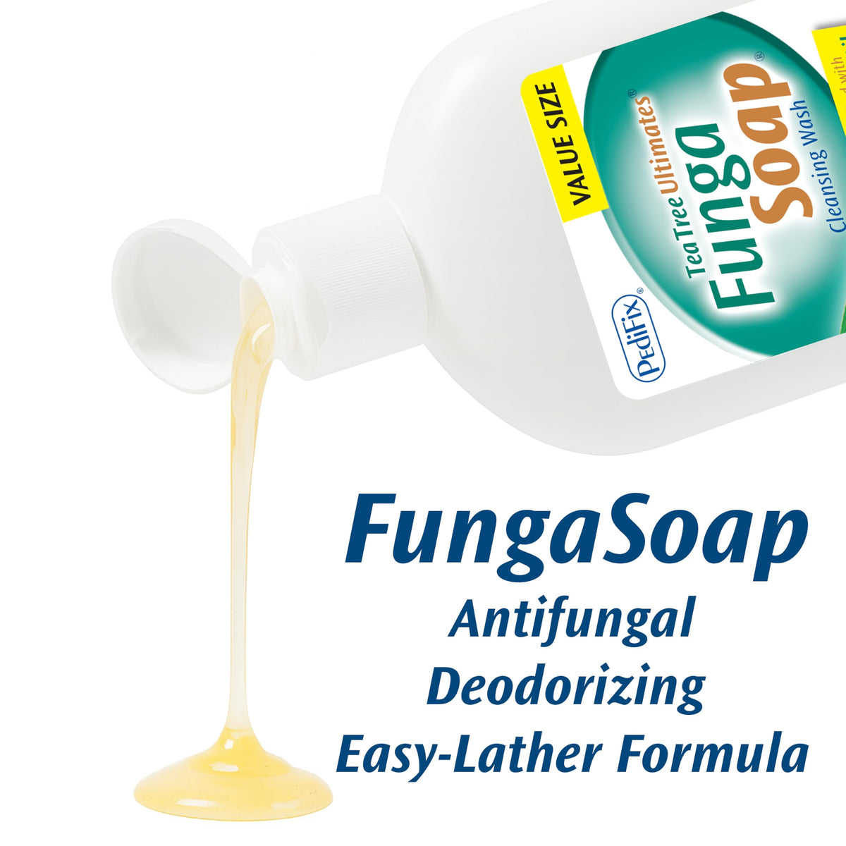 Pedifix lather on skin, showing rich foam and moisturizing feel after rinse