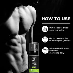 Pee Safe bottle on shower shelf demonstrating easy rinsing and convenience
