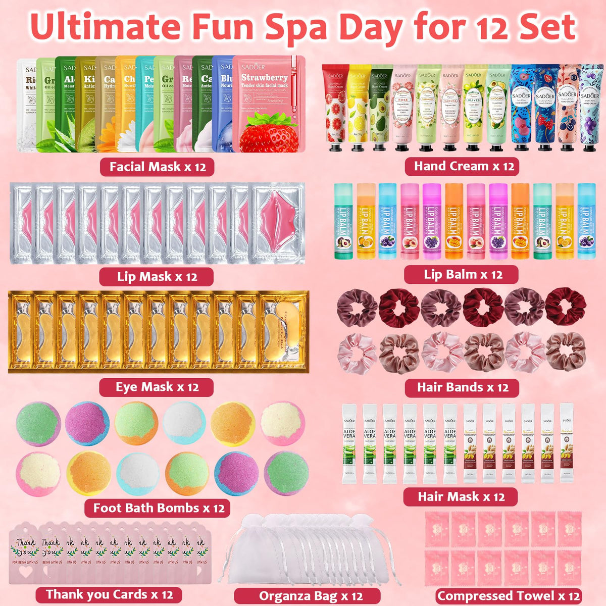 Peenice individual favor layout with 12 complete sets for easy distribution