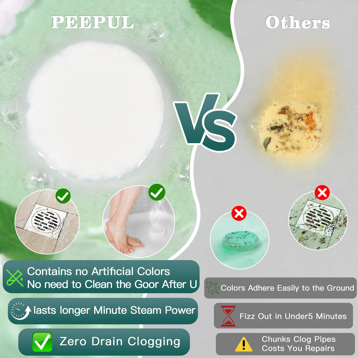 peepul tablet in shower scene demonstrating steam release and fragrance benefit