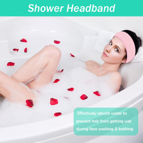 Pejnl headband in bathroom spa setting suggesting relaxation use