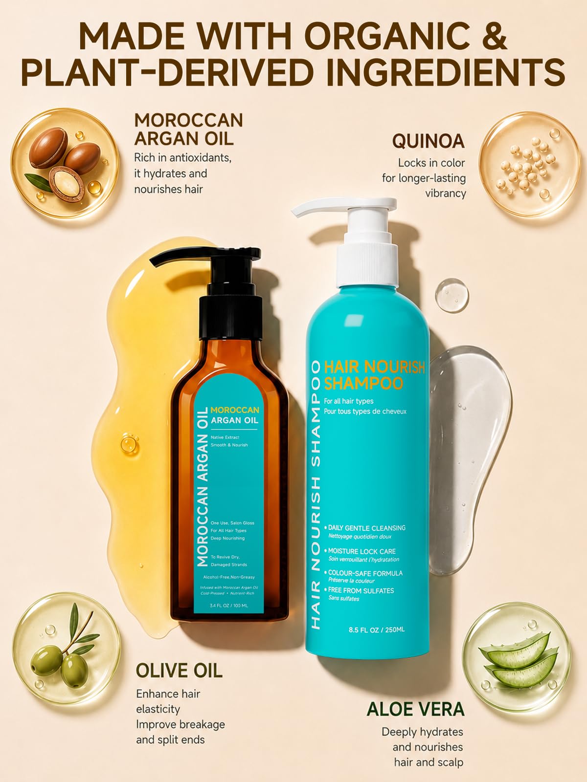 pekinly shampoo pump close-up highlighting easy dispensing and hydration