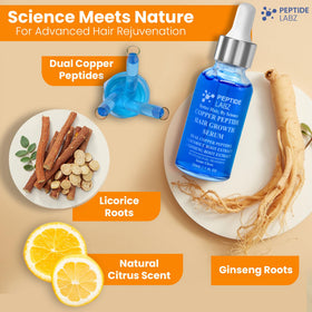 PeptideLabz dropper releasing serum showing lightweight texture benefit