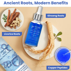 PeptideLabz dropper dispensing serum; shows lightweight texture benefit
