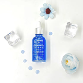 PeptideLabz bottle on bathroom counter suggesting daily routine convenience benefit