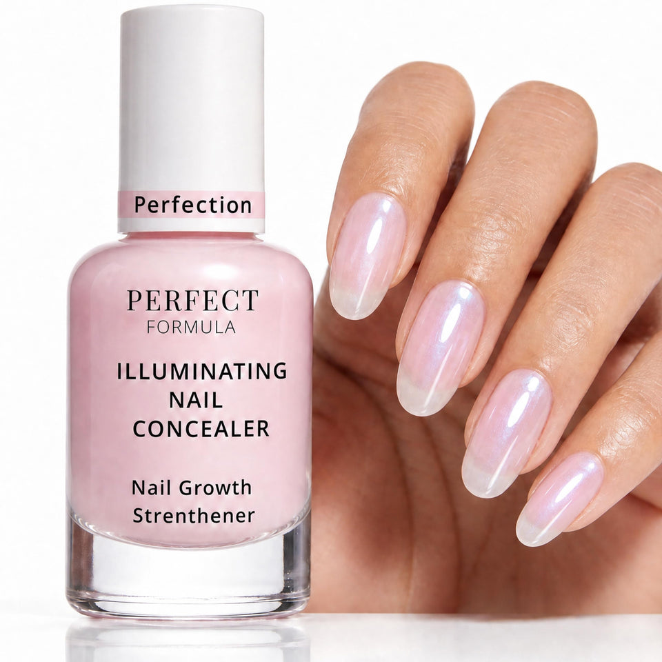 Perfect Formula front bottle shot showing product and glossy finish benefit