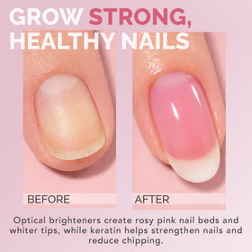Perfect Formula before-and-after nails showing stronger, glossier appearance
