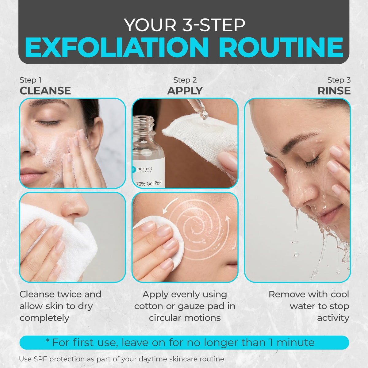 Perfect Image gel applied to skin demonstrating smooth spread and control benefit