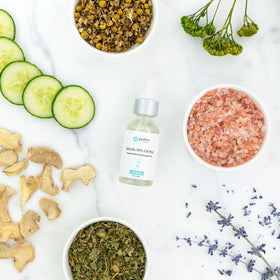 Perfect Image ingredients label highlighting green tea and tea tree additives