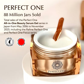 PERFECT ONE 50g jar next to coin showing compact travel-friendly size