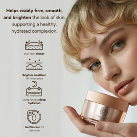 PERFECT ONE cream on fingers ready to apply for smooth, plumped skin