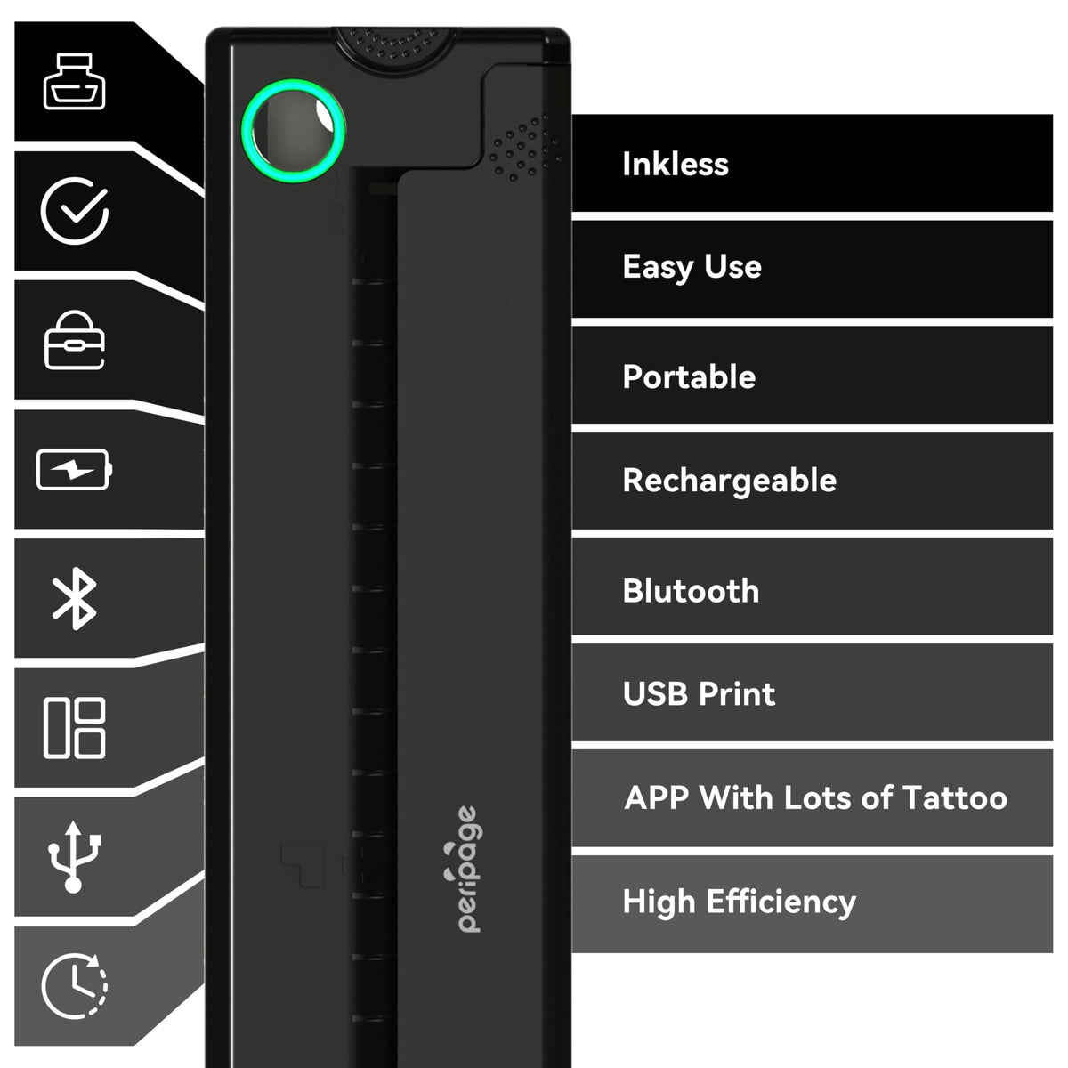PeriPage P90 close-up paper feed showing reliable thermal printing accuracy