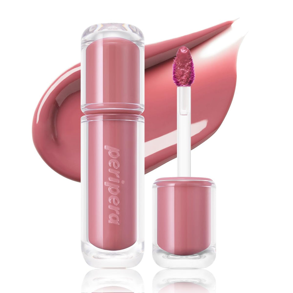 Peripera front packaging showing 14 Rosy Wish and clear glassy shine