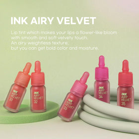 Peripera texture close-up highlighting smooth airy velvet finish and moisturizing feel