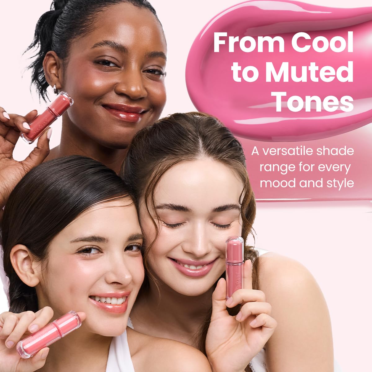 Peripera Mood Glowy Tint side-by-side layers showing buildable coverage and even payoff