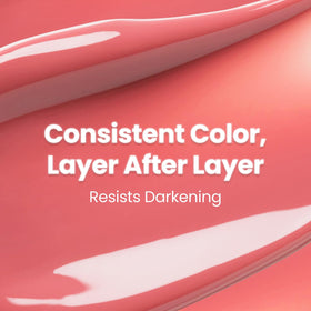 Peripera lip swatch on skin demonstrating true-buildable color payoff