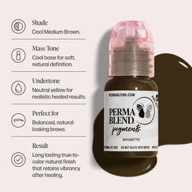 Perma Blend Brunette label close-up highlighting vegan and safety details