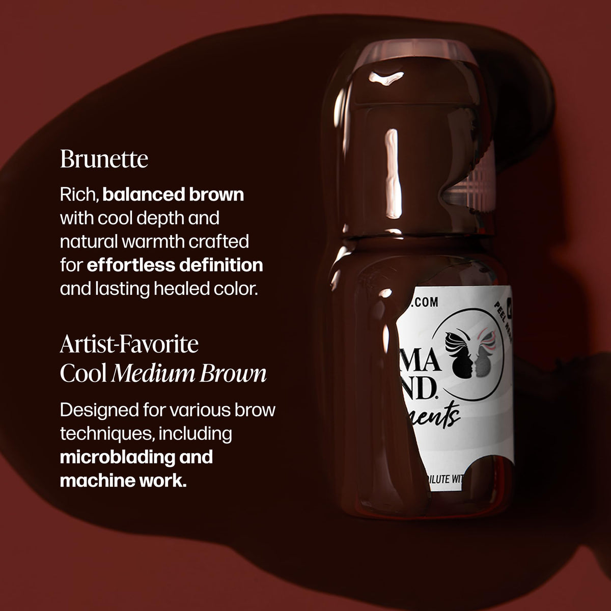Perma Blend Brunette pigment drop texture demonstrating high-opacity consistency
