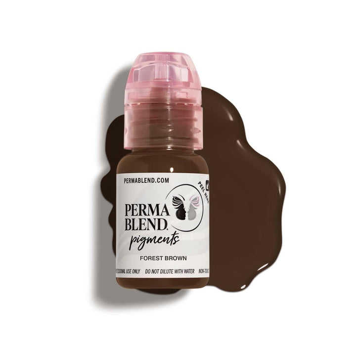 Perma Blend Forest Brown front vial shows neutral brown pigment and professional use