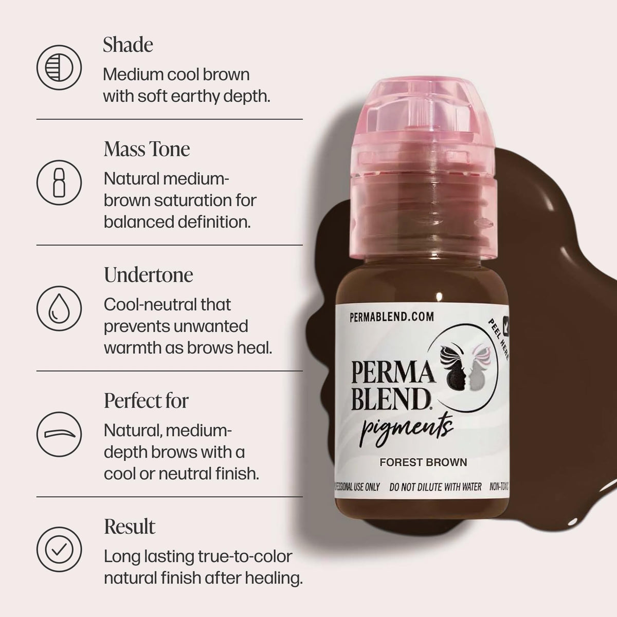Perma Blend Forest Brown label close-up highlighting vegan certified and batch details