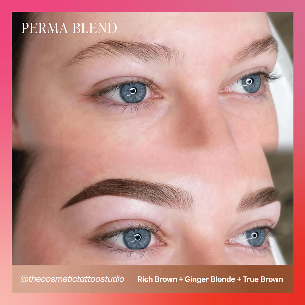 Perma Blend in-use during microblading demonstrating natural hair-stroke blending