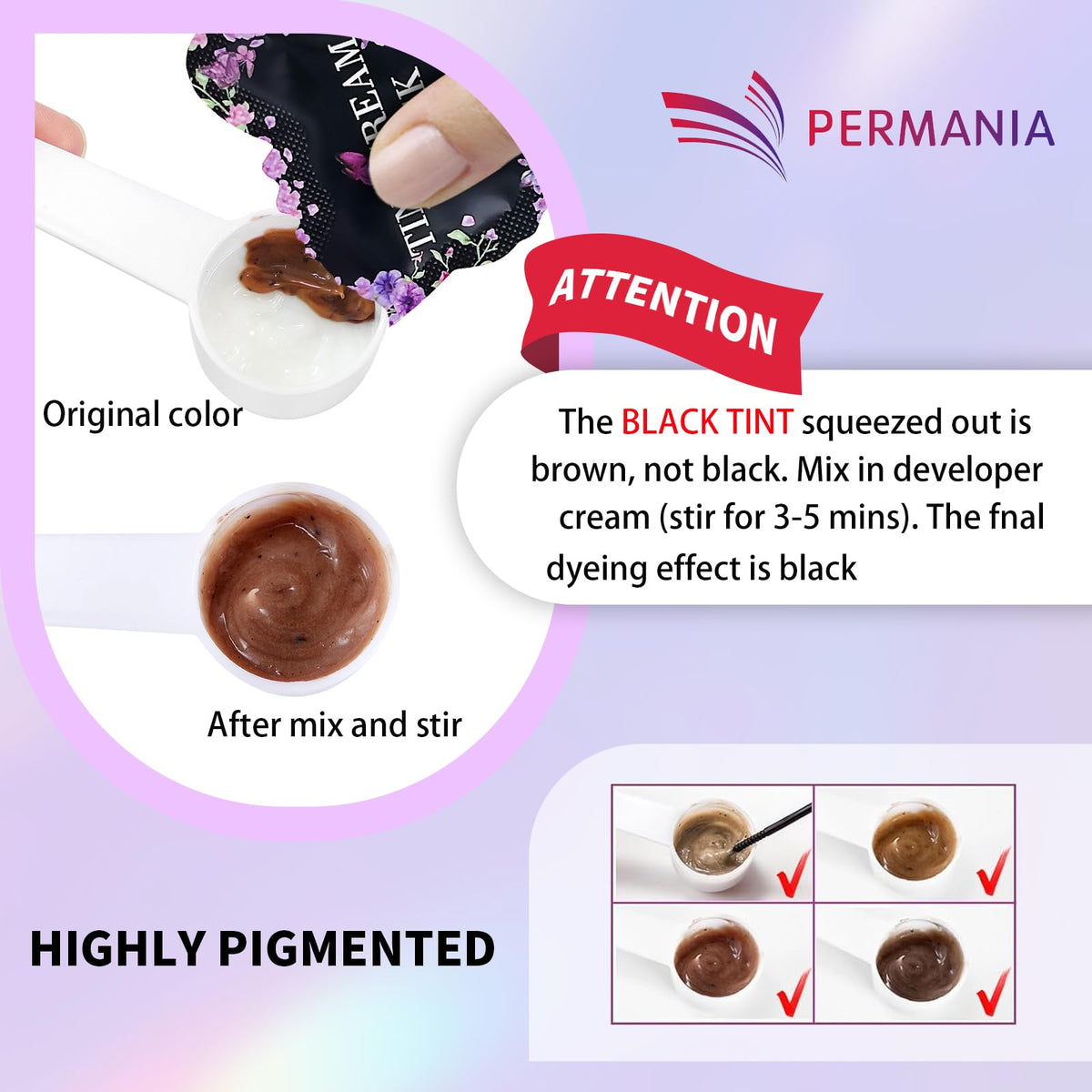 PERMANIA applicator brush and mixing dish demonstrating easy application
